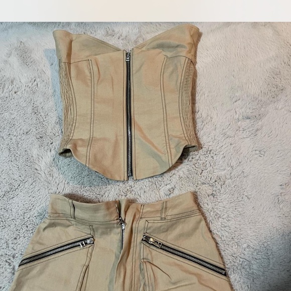 XS blogger fave Zara topstitched bustier cargo strapless top - Picture 5 of 6